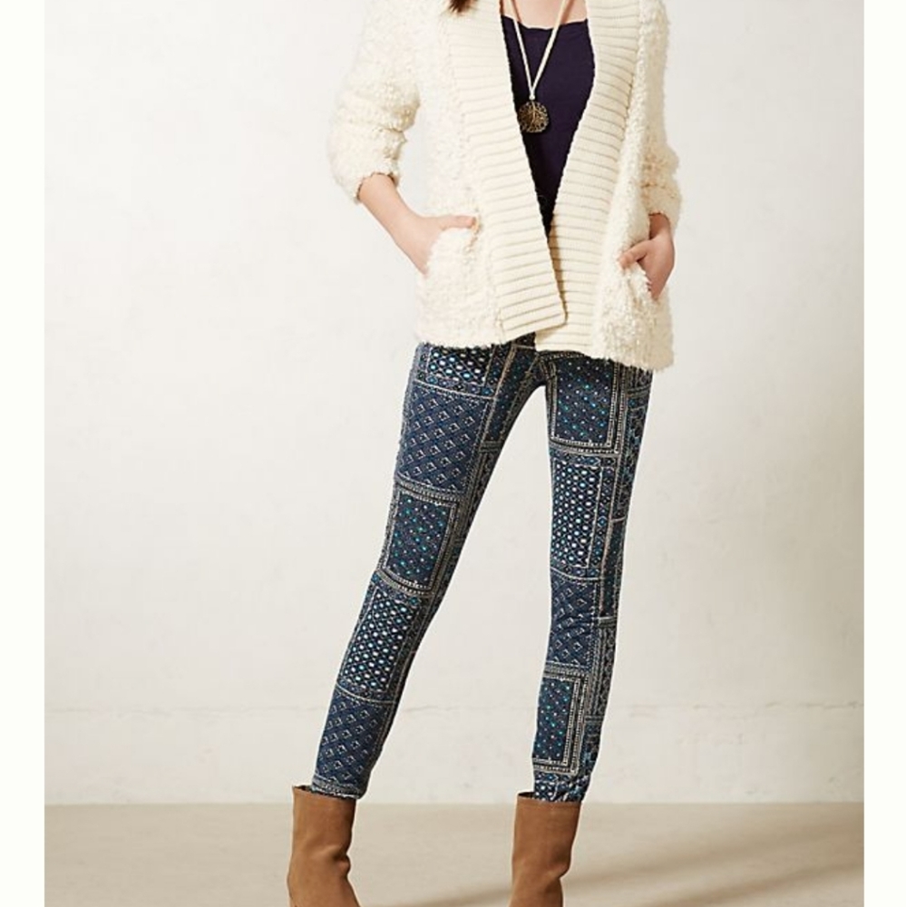 Anthropologie Pilcro Serif bandana print legging